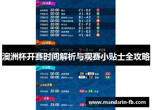 澳洲杯开赛时间解析与观赛小贴士全攻略