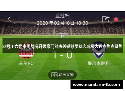 欧冠十六强本周战况升级豪门对决关键球员状态成最大看点焦点聚焦