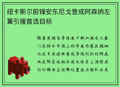 纽卡斯尔前锋安东尼戈登成阿森纳左翼引援首选目标 纽卡斯尔前锋安东尼戈登成阿森纳左翼引援首选目标